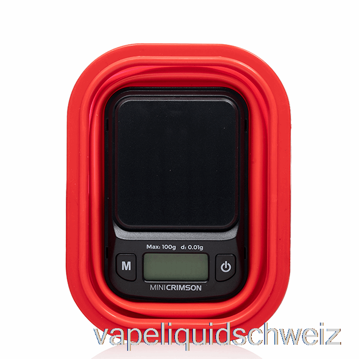 Truweigh Mini Crimson Digitalwaage Mit Zusammenklappbarer Schüssel, Rote Schüssel, Vape Schweiz